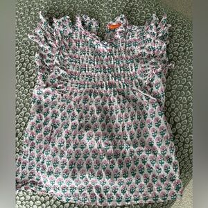 Oliphant Floral Ruffle Sleeve Top